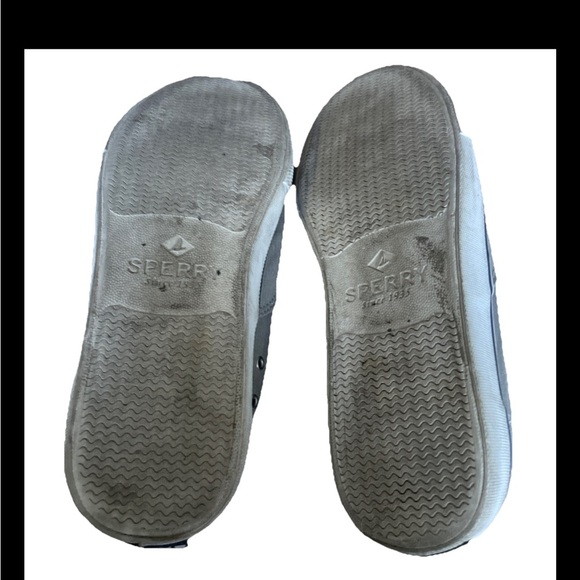 2/$30 Sperry Shoes Men's 10 Gray White Lace Up Casual Sneakers Preppy Coastal - Picture 4 of 8
